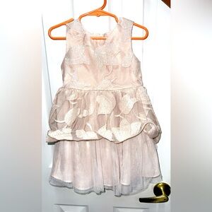 Beautiful lace pink dress with added sequences on top